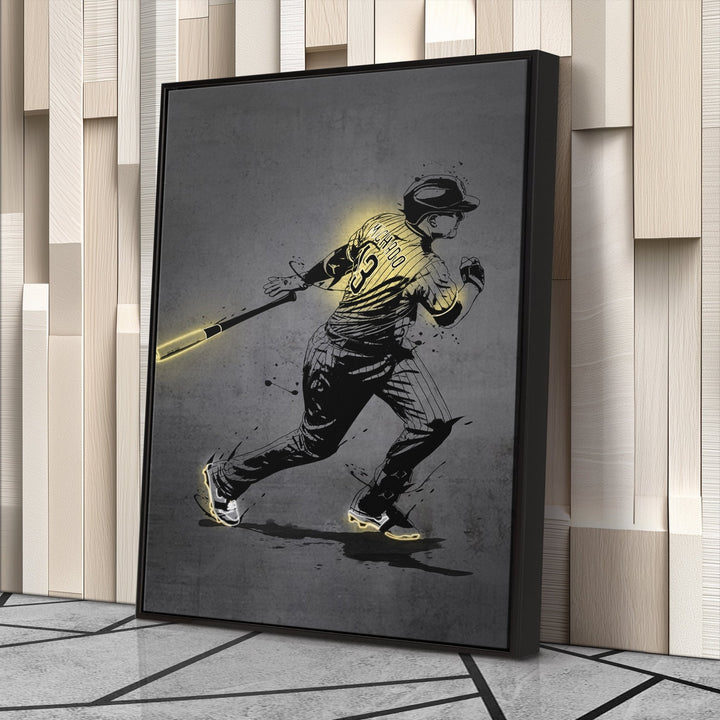 Manny Machado Neon Canvas Art | Modern Wall Decor for Padres Fans - CanvasNeon