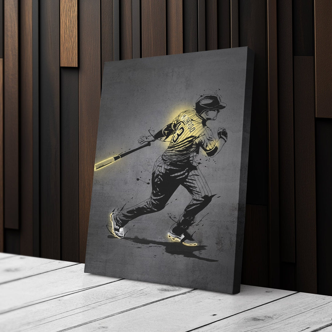 Manny Machado Neon Canvas Art | Modern Wall Decor for Padres Fans - CanvasNeon