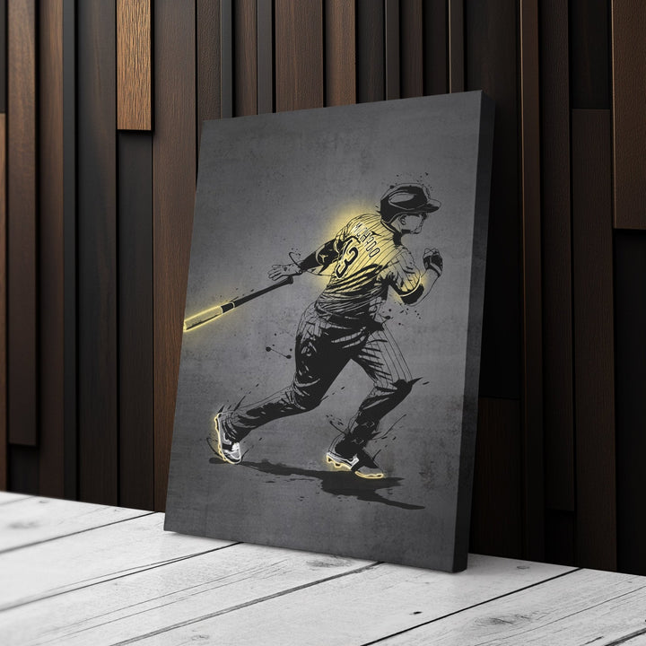Manny Machado Neon Canvas Art | Modern Wall Decor for Padres Fans - CanvasNeon