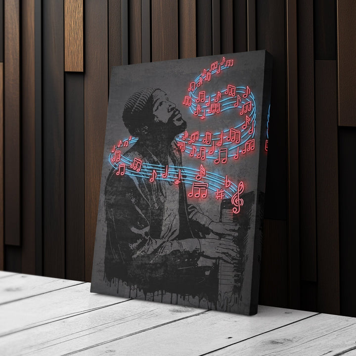 Marvin Gaye Neon Canvas Art | Music Wall Decor - CanvasNeon