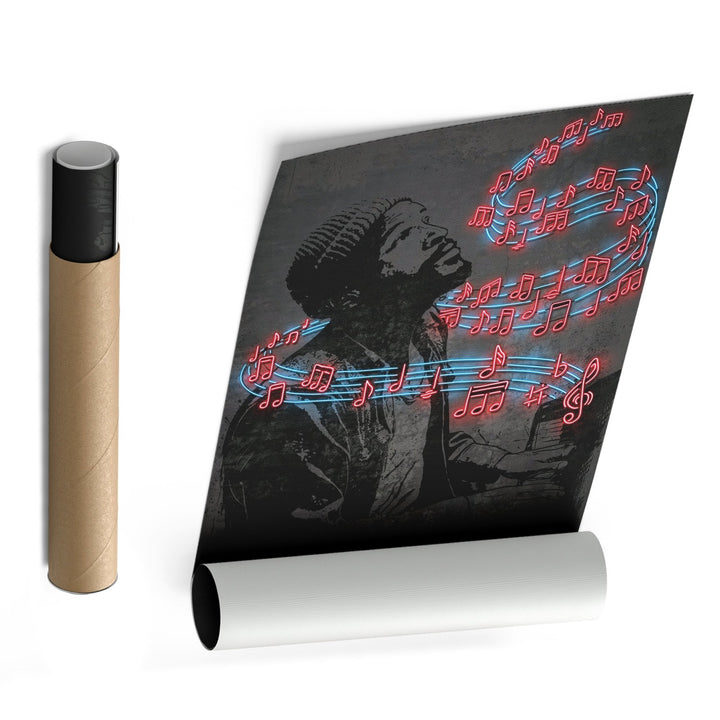 Marvin Gaye Neon Canvas Art | Music Wall Decor - CanvasNeon