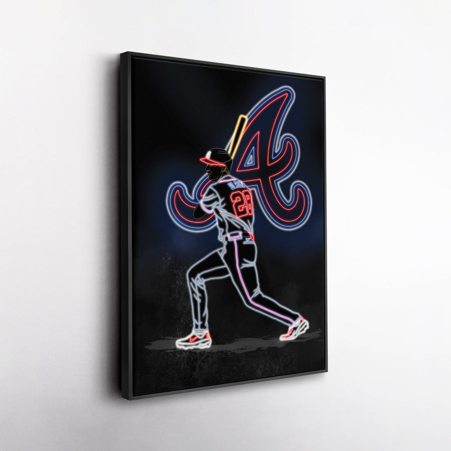 Matt Olson Neon Canvas Art | Braves Wall Decor - CanvasNeon