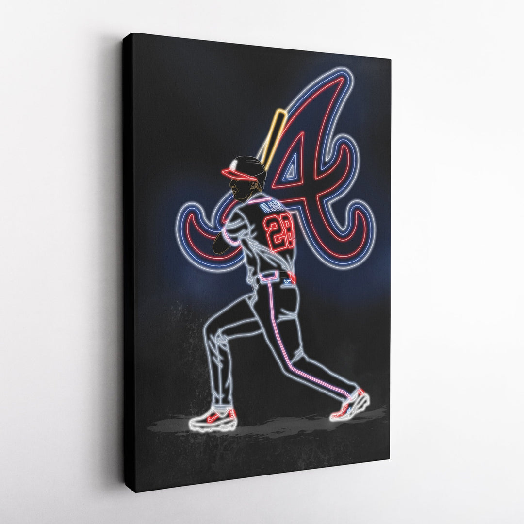 Matt Olson Neon Canvas Art | Braves Wall Decor - CanvasNeon