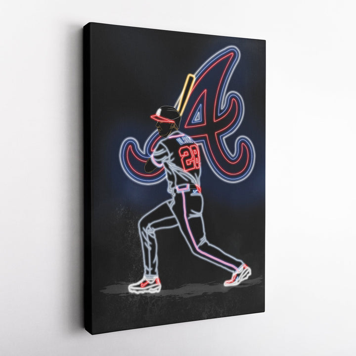 Matt Olson Neon Canvas Art | Braves Wall Decor - CanvasNeon