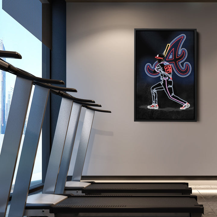Matt Olson Neon Canvas Art | Braves Wall Decor - CanvasNeon