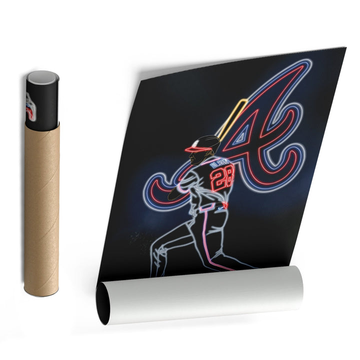Matt Olson Neon Canvas Art | Braves Wall Decor - CanvasNeon