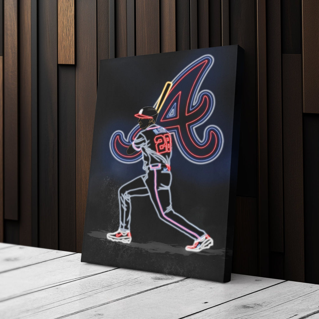 Matt Olson Neon Canvas Art | Braves Wall Decor - CanvasNeon