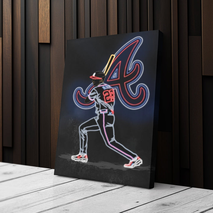 Matt Olson Neon Canvas Art | Braves Wall Decor - CanvasNeon