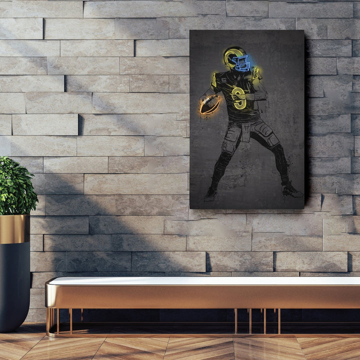 Matthew Stafford Neon Canvas Art | Modern Wall Decor for Rams Fans - CanvasNeon