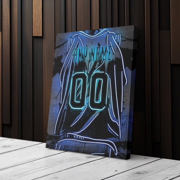 Memphis Grizzlies Custom Jersey Canvas | Neon Wall Art - CanvasNeon