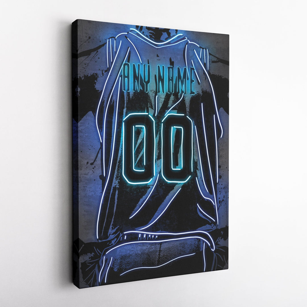 Memphis Grizzlies Custom Jersey Canvas | Neon Wall Art - CanvasNeon