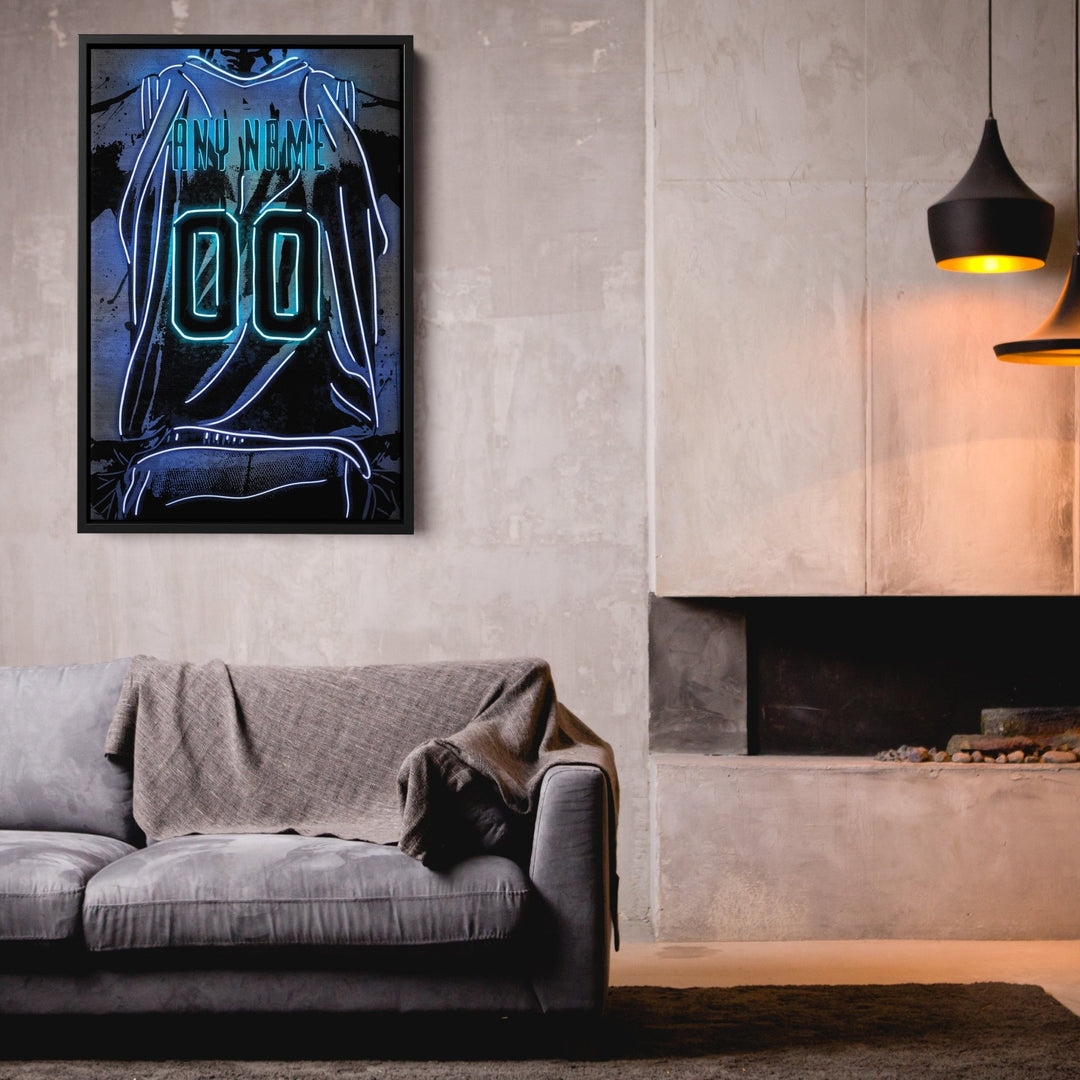 Memphis Grizzlies Custom Jersey Canvas | Neon Wall Art - CanvasNeon