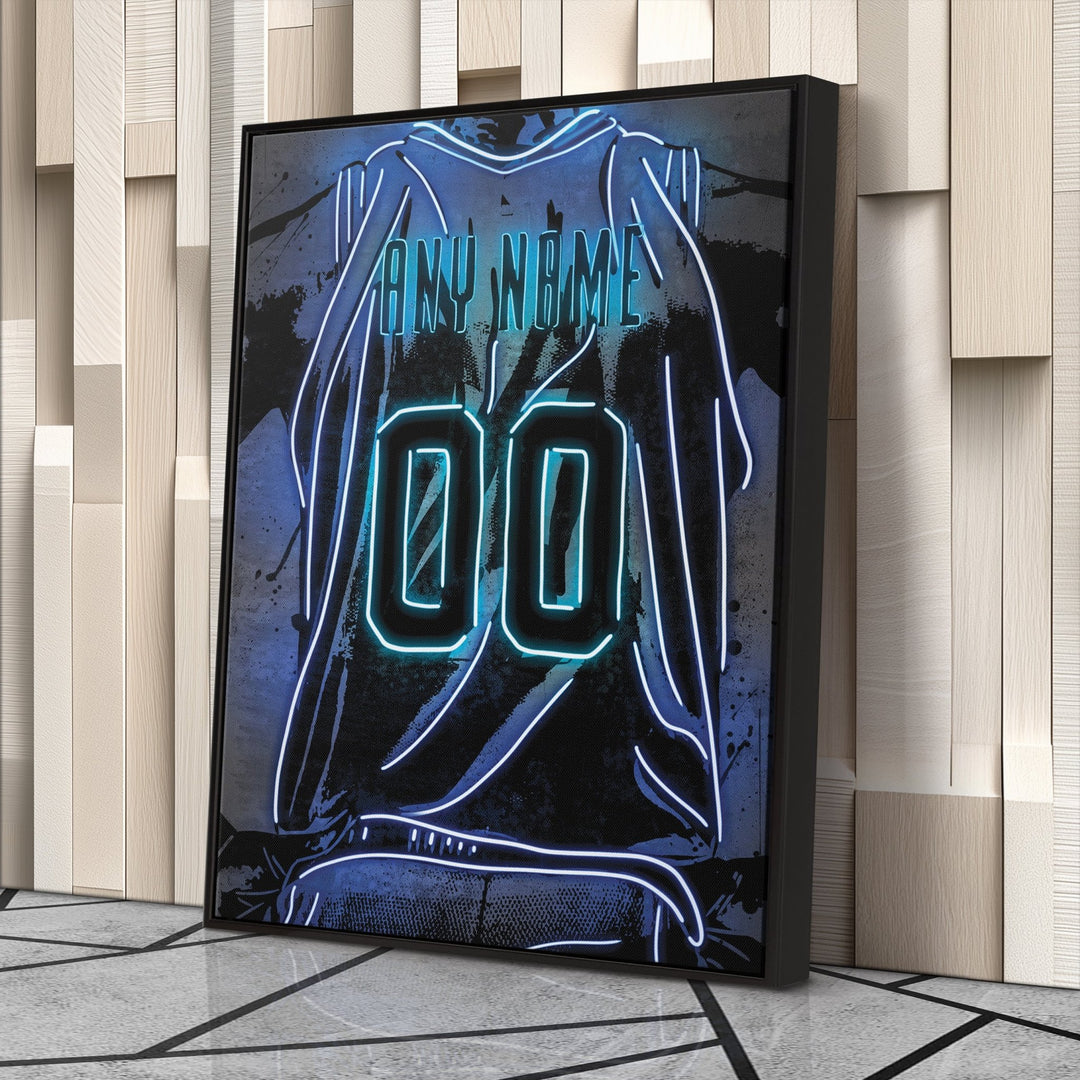 Memphis Grizzlies Custom Jersey Canvas | Neon Wall Art - CanvasNeon