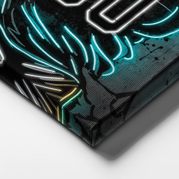 Miami Dolphins Custom Jersey Canvas | Neon Wall Art - CanvasNeon