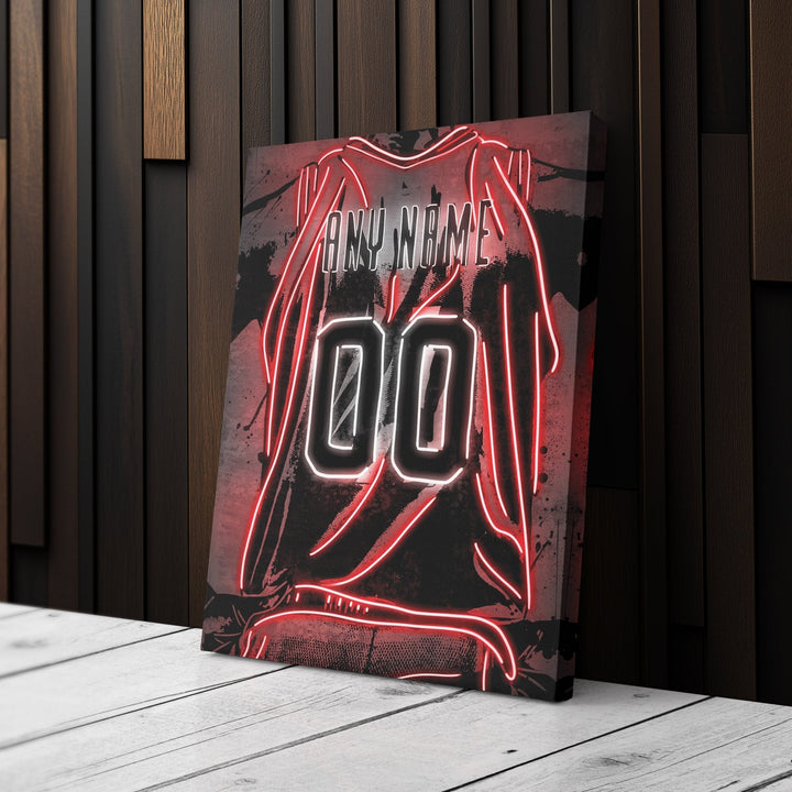 Miami Heat Custom Jersey Canvas | Neon Wall Art - CanvasNeon