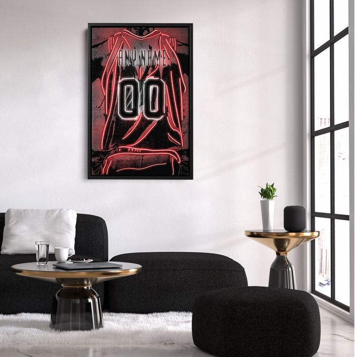 Miami Heat Custom Jersey Canvas | Neon Wall Art - CanvasNeon