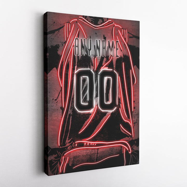 Miami Heat Custom Jersey Canvas | Neon Wall Art - CanvasNeon