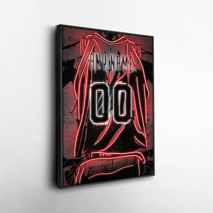 Miami Heat Custom Jersey Canvas | Neon Wall Art - CanvasNeon