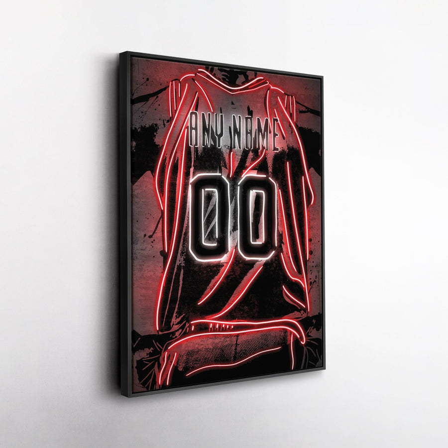 Miami Heat Custom Jersey Canvas | Neon Wall Art - CanvasNeon