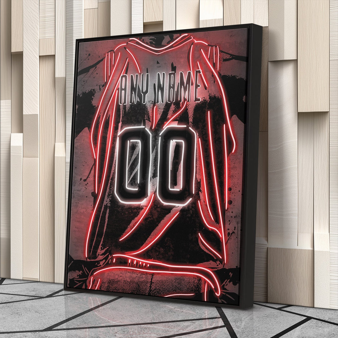 Miami Heat Custom Jersey Canvas | Neon Wall Art - CanvasNeon