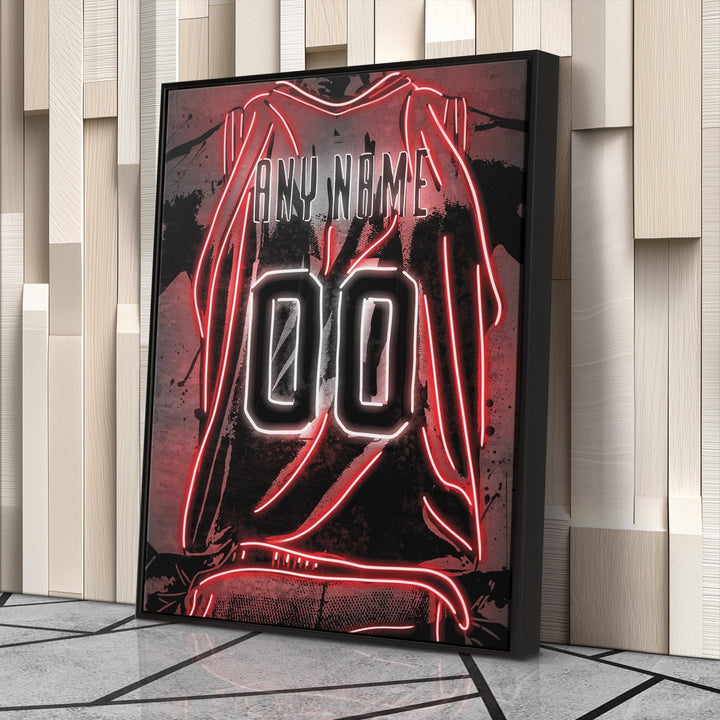 Miami Heat Custom Jersey Canvas | Neon Wall Art - CanvasNeon