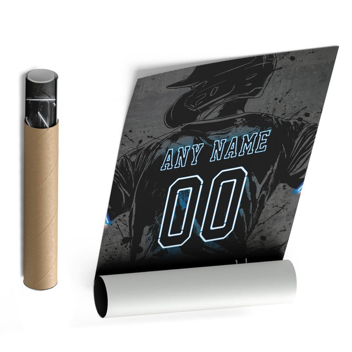 Miami Marlins Custom Jersey Canvas | Neon Wall Art - CanvasNeon