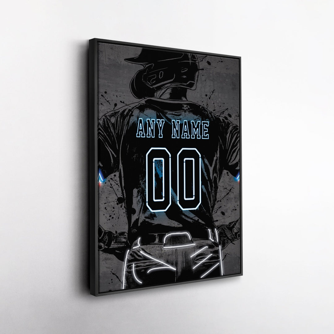 Miami Marlins Custom Jersey Canvas | Neon Wall Art - CanvasNeon