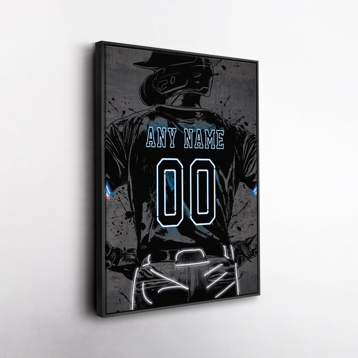 Miami Marlins Custom Jersey Canvas | Neon Wall Art - CanvasNeon