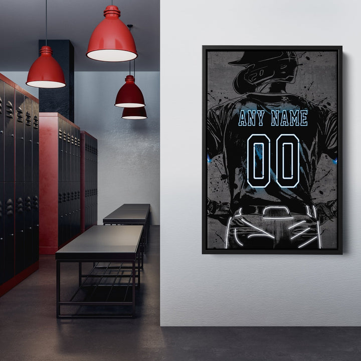 Miami Marlins Custom Jersey Canvas | Neon Wall Art - CanvasNeon