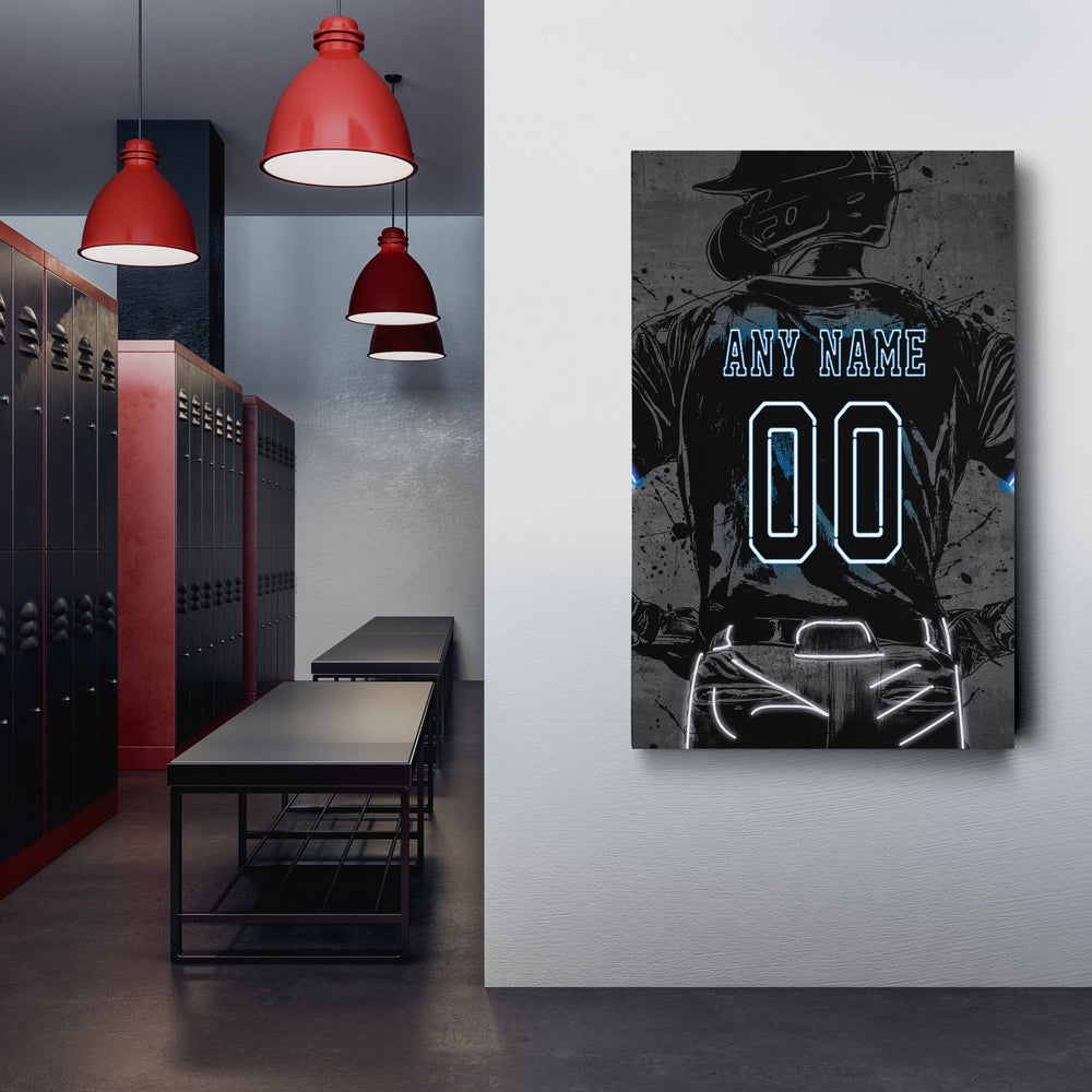 Miami Marlins Custom Jersey Canvas | Neon Wall Art - CanvasNeon