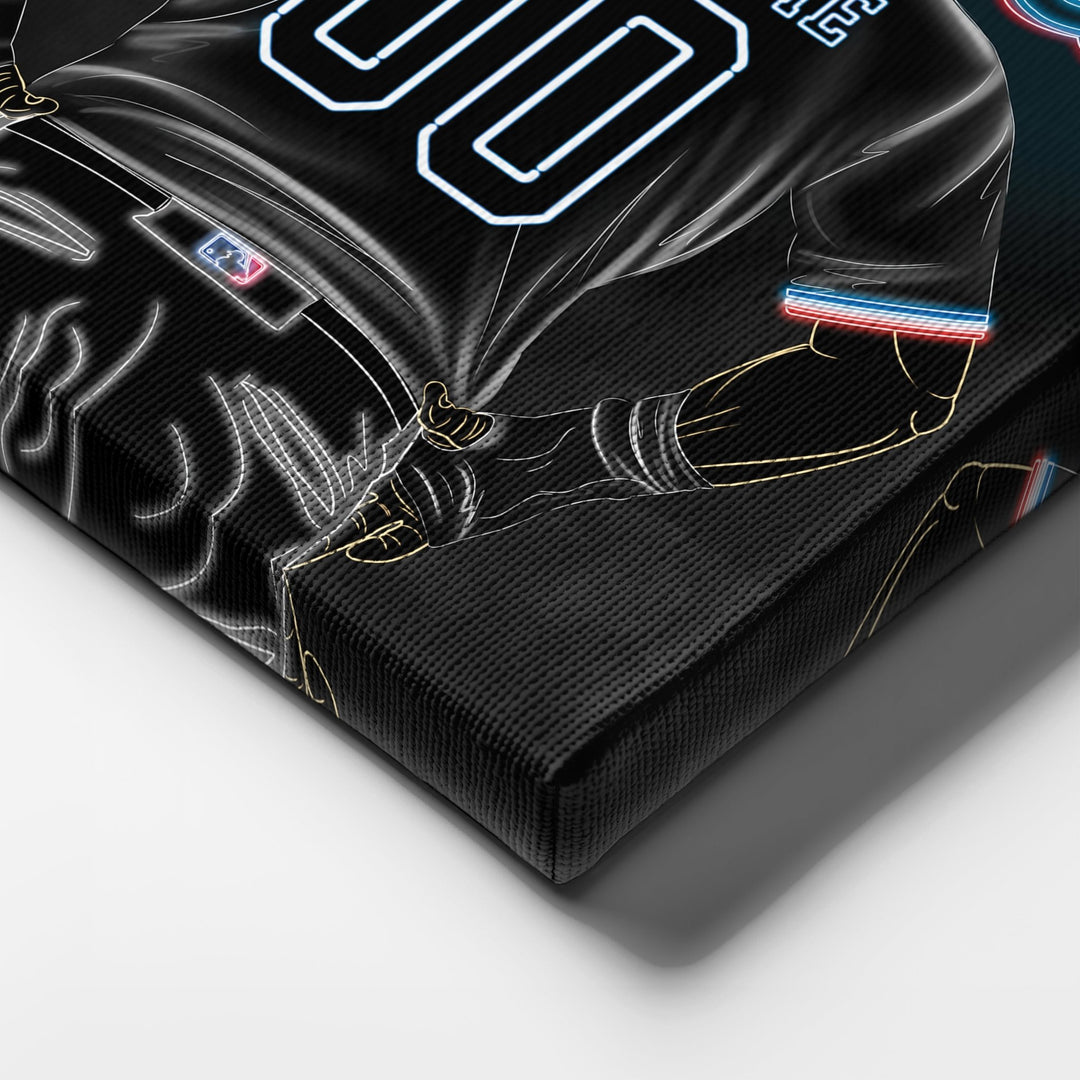 Miami Marlins Personalized Jersey Canvas | Neon Wall Art - CanvasNeon