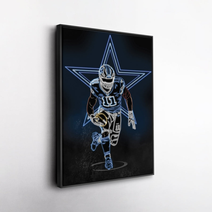 Micah Parsons Neon Canvas Art | Cowboys Wall Decor - CanvasNeon