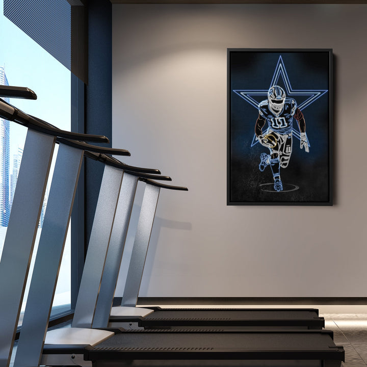 Micah Parsons Neon Canvas Art | Cowboys Wall Decor - CanvasNeon