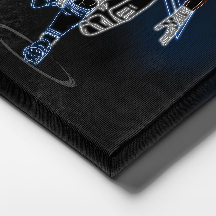 Micah Parsons Neon Canvas Art | Cowboys Wall Decor - CanvasNeon