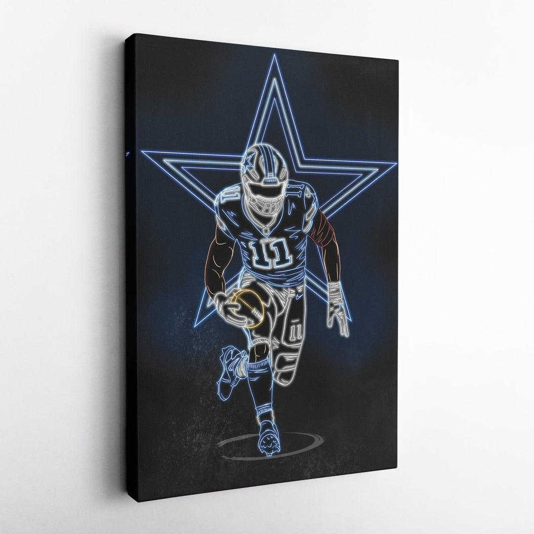 Micah Parsons Neon Canvas Art | Cowboys Wall Decor - CanvasNeon