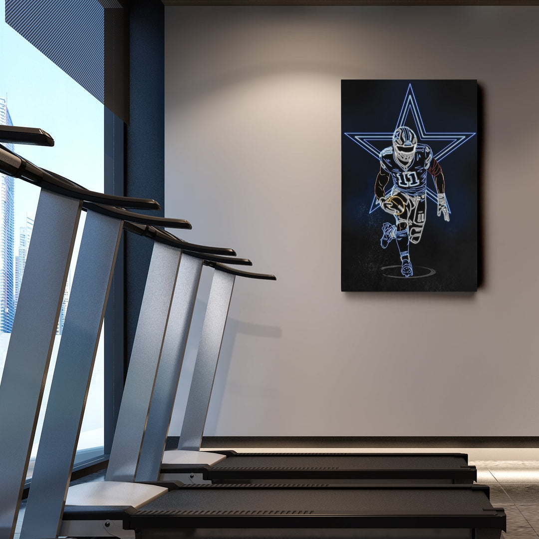 Micah Parsons Neon Canvas Art | Cowboys Wall Decor - CanvasNeon