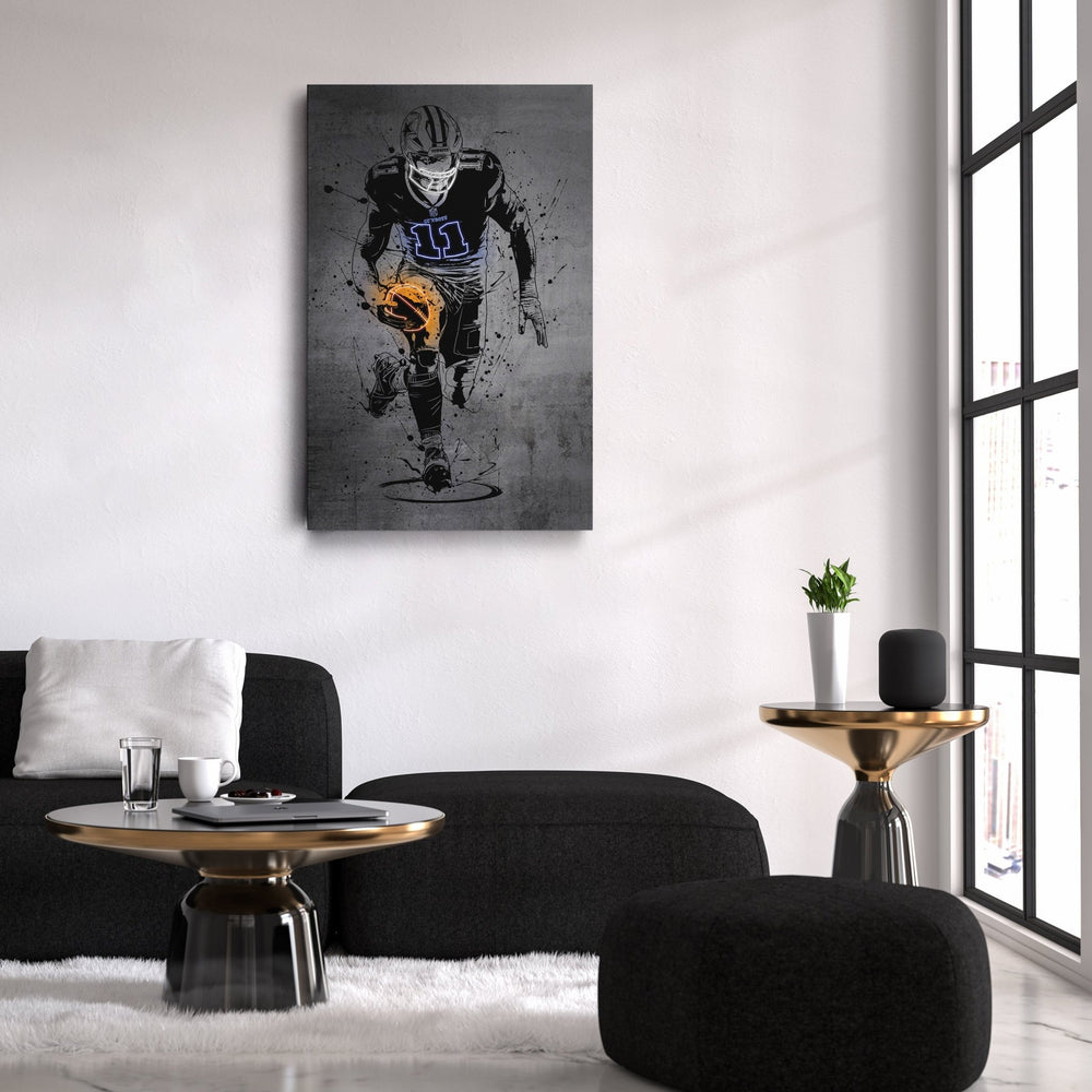 Micah Parsons Neon Canvas Art | Modern Wall Decor for Cowboys Fans - CanvasNeon