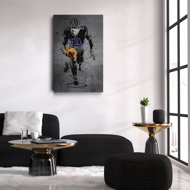 Micah Parsons Neon Canvas Art | Modern Wall Decor for Cowboys Fans - CanvasNeon