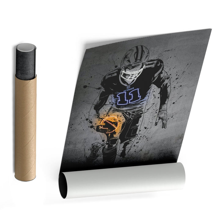 Micah Parsons Neon Canvas Art | Modern Wall Decor for Cowboys Fans - CanvasNeon