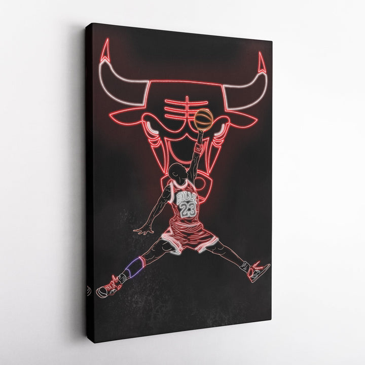 Michael Jordan Neon Canvas Art | Bulls Wall Decor - CanvasNeon