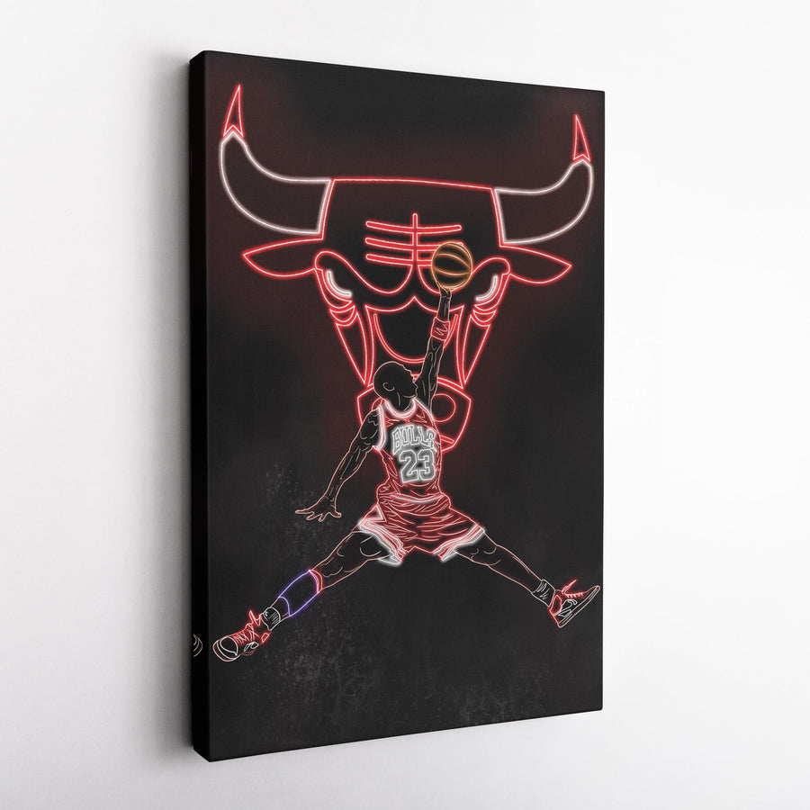 Michael Jordan Neon Canvas Art | Bulls Wall Decor - CanvasNeon