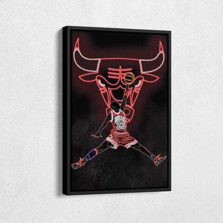 Michael Jordan Neon Canvas Art | Bulls Wall Decor - CanvasNeon