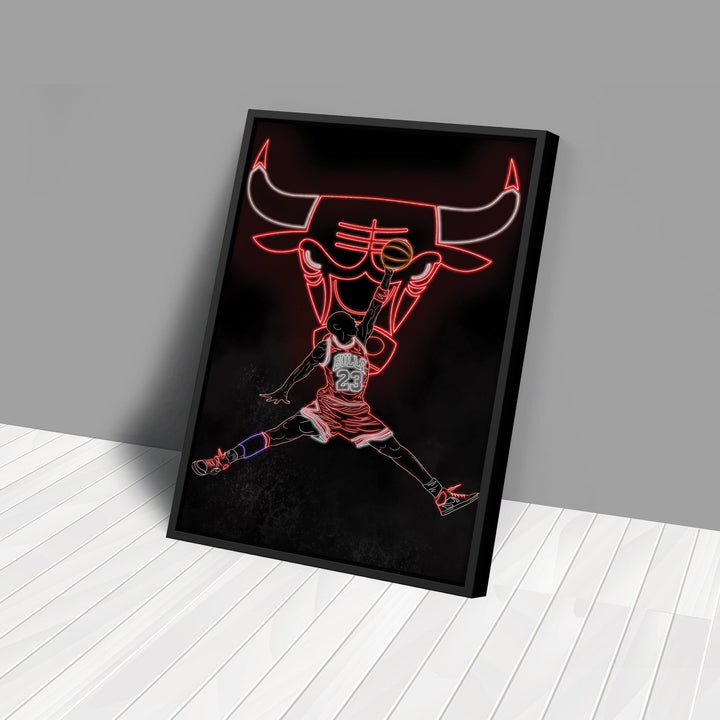 Michael Jordan Neon Canvas Art | Bulls Wall Decor - CanvasNeon