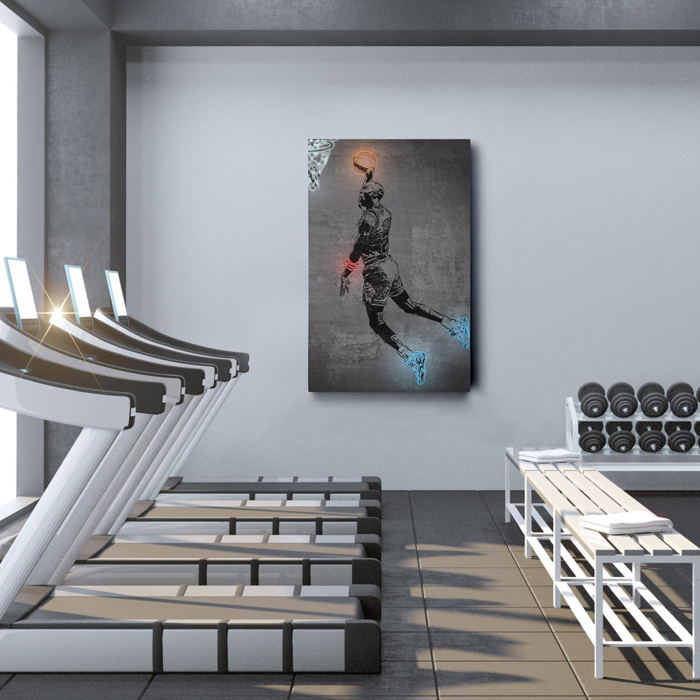 Michael Jordan Neon Canvas Art | Modern Wall Decor for Bulls Fans - CanvasNeon
