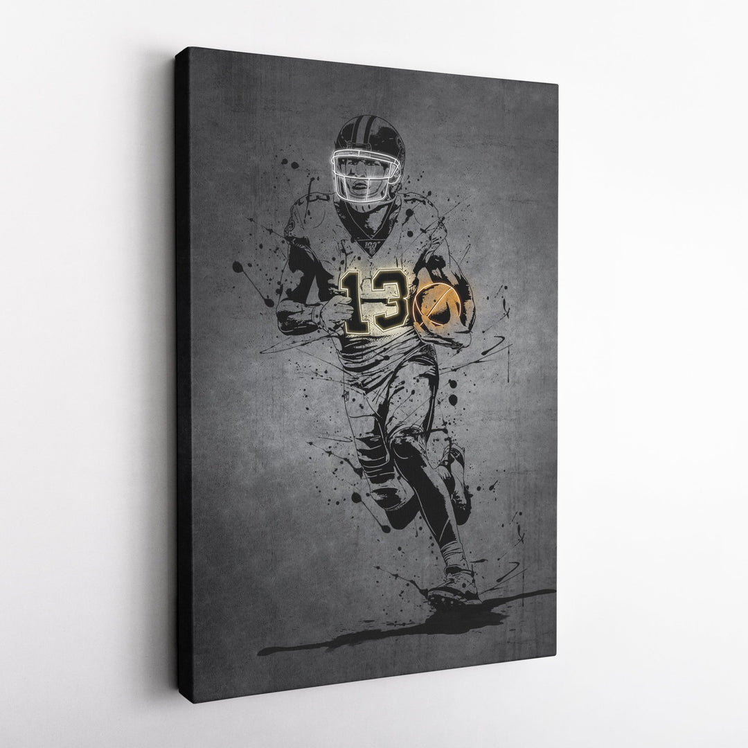 Michael Thomas Neon Canvas Art | Modern Wall Decor for Saints Fans - CanvasNeon