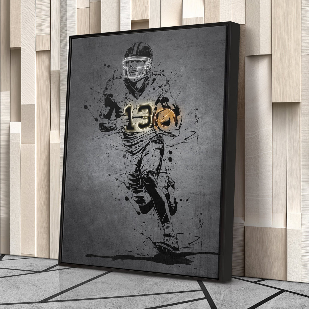 Michael Thomas Neon Canvas Art | Modern Wall Decor for Saints Fans - CanvasNeon