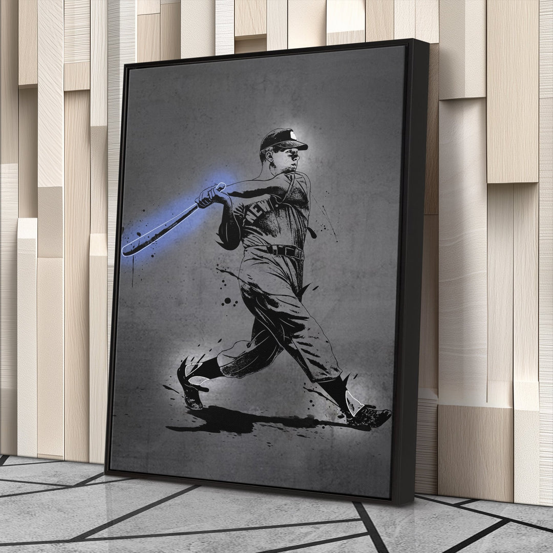 Mickey Mantle Neon Canvas Art | Modern Wall Decor for Yankees Fans - CanvasNeon