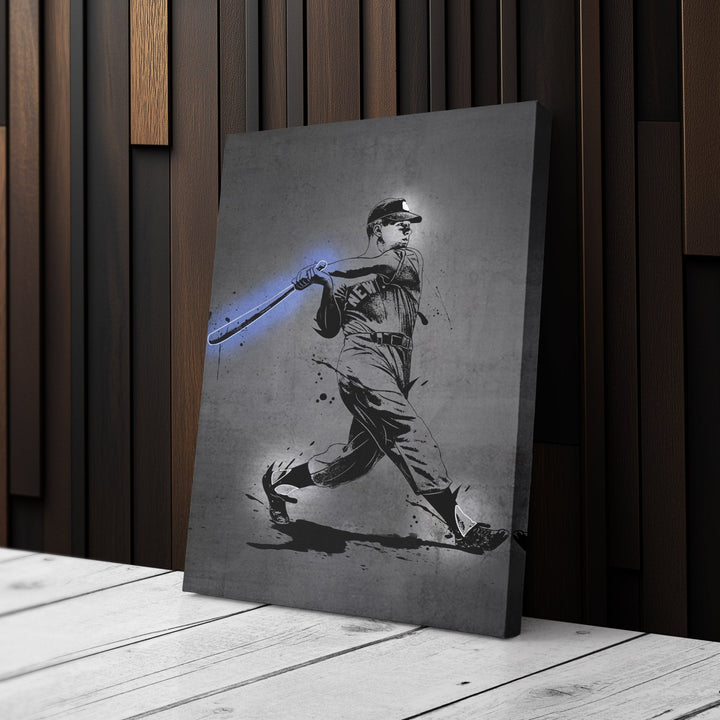 Mickey Mantle Neon Canvas Art | Modern Wall Decor for Yankees Fans - CanvasNeon