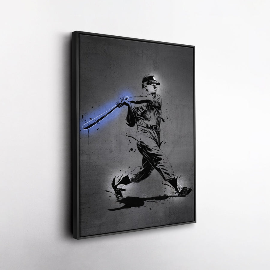Mickey Mantle Neon Canvas Art | Modern Wall Decor for Yankees Fans - CanvasNeon