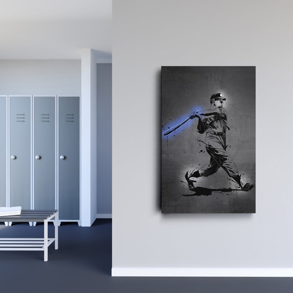 Mickey Mantle Neon Canvas Art | Modern Wall Decor for Yankees Fans - CanvasNeon